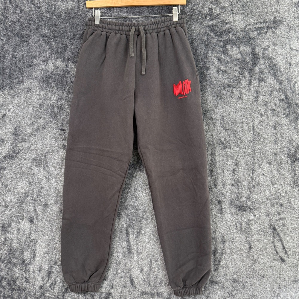 White Fox Archive 6.0 Sweatpants Joggers Gray Puff Print Logo Small